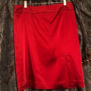 Cache Red Satin skirt